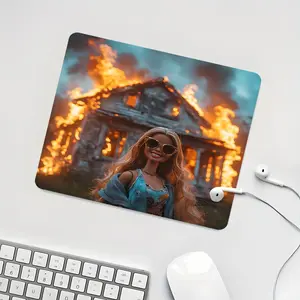 Feeling Good Crazy Emojis Design Square Mouse Pad, Eye-Catching Desktop Decorative Protective Pad, Rubber Anti-slip Lockedge Work Pad, Small Size Suitable for Laptop, Desktop Computer Games, Work, Daily Use
