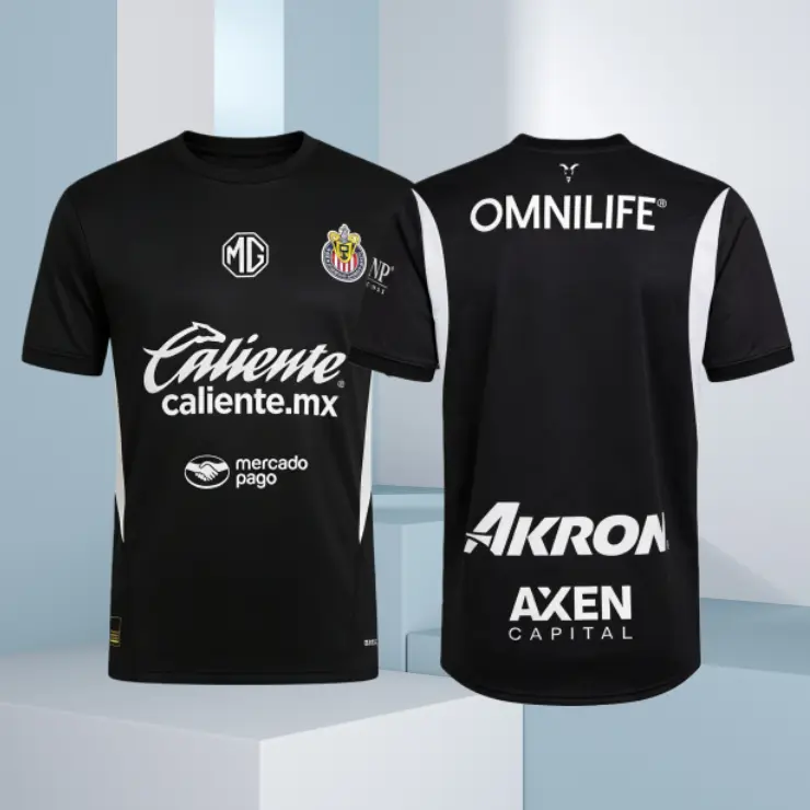 2024 2025 Chivas Black Goalkeeper Short Sleeves Soccer Jersey Top Fan Version