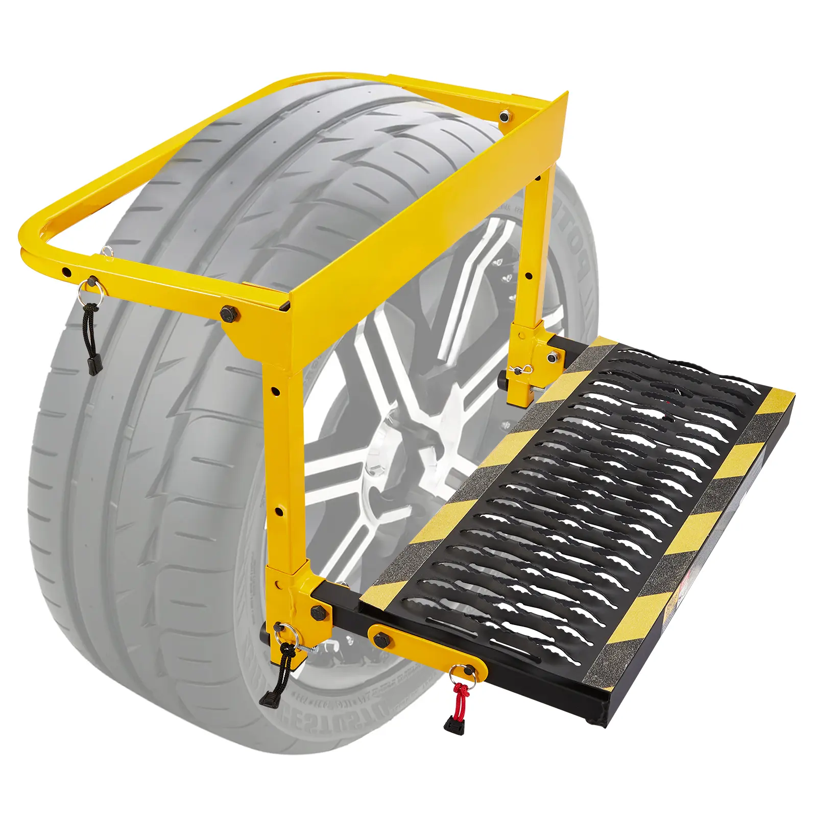 Upgraded Adjustable Foldable Metal Tire Step for Trucks, SUVs - Heavy Duty Non-Slip Steel Surface, 350 lbs Max Capacity, Secure Footing, Easy Car Accessories for Convenient Access