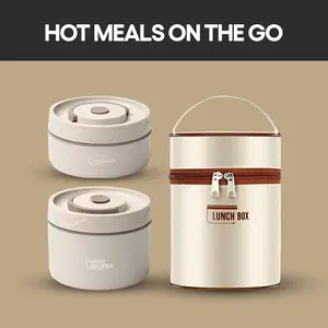 Portable Insulated Lunch Container Set – Stackable Stainless Steel Bento Box with Thermal Bag