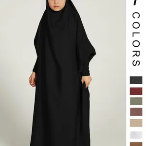 Girl's Solid Batwing Sleeve Tie Back Hoodie Abaya Dress, Modest Outfits, Casual Long Sleeve Elastic Cuff Loose Dress for Kids, Summer Outfits 2024, Kids Clothing for Summer, Kids Girls Clothing