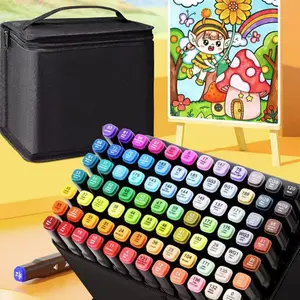 60-Color Double-Tipped Alcohol Marker Set for Artists - Creative Ideas for Drawing, Sketching, Coloring, and Highlighting - Vivid, Non-Toxic Pens Come with an Organized Black Case - Great for Adults and Creative Projects