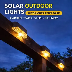 Led Solar Deck Lights 16Pack Waterproof for Outdoor Stairs Step Fence Railing Yard Patio Warm White Solar Powered Durable Construction Easy Installation