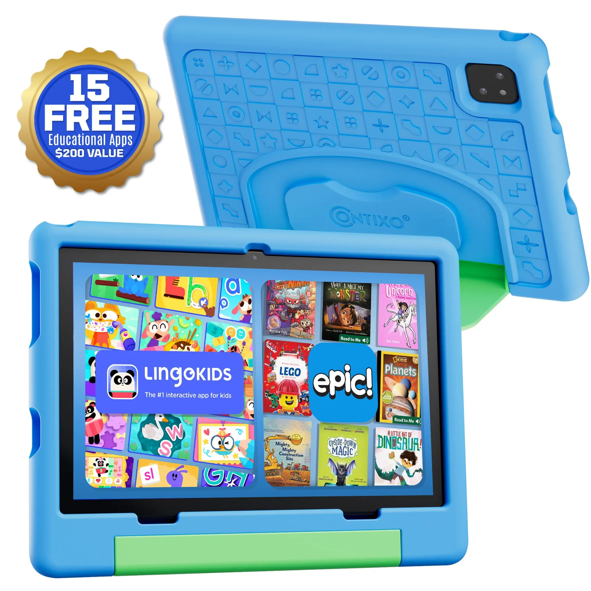 Contixo A10 10" Portable Android Digital Learning Tablet - 2026 Model, 64GB Device with Epic! and Lingokids