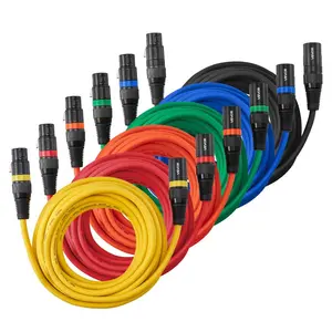 summervibes VEVOR XLR Cable 20 ft, 6 Pack, Shielded Balanced DMX Male to Female Microphone Cables, Gold-Plated 3-Pin XLR Mic Speaker Cord Wires, for Stage Lighting, Microphones, Amplifier, Mixer, Speaker Systems