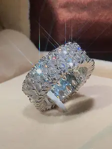 Luxury Rhinestone Decorated Adjustable Ring, Elegant Jewelry for Women for Party, Daily Clothing Decor, Elegant Everyday Ring, Trendy All-match & Exquisite Jewelry for Birthday Gift, Teardrop Bridal Rings, Beautiful Rings
