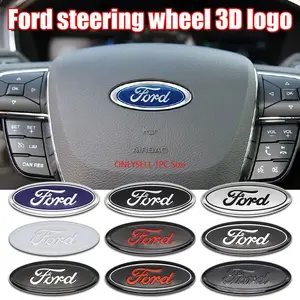 1Pc Car Steering Wheel Center Ford Logo Logo Sticker Car Interior Badge Logo Decorative Sticker Car Accessories for Ford Ford Focus 2 3 4 MK2 MK3 MK4 ST F150 Mondeo Fiesta Fusion Ranger Mustang Shelby Kuga Edge Explorer Ecosport Transit Escape