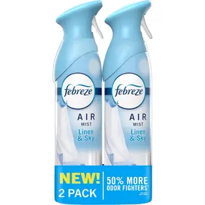 Air Freshener Spray 2 Pack, Odor Eliminator Room Spray for Home Bathroom Kitchen Office, Long Lasting Linen & Sky Scent Deodorizer, Air Mist Spray for Apartment Dorm Classroom, 8.1oz Each