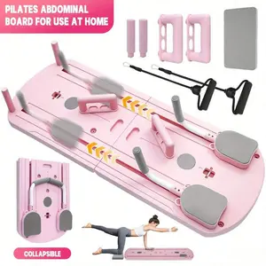 Pink Pilates Reformer Set |   8-in-1 Foldable Home Workout Equipment for Full Body Training