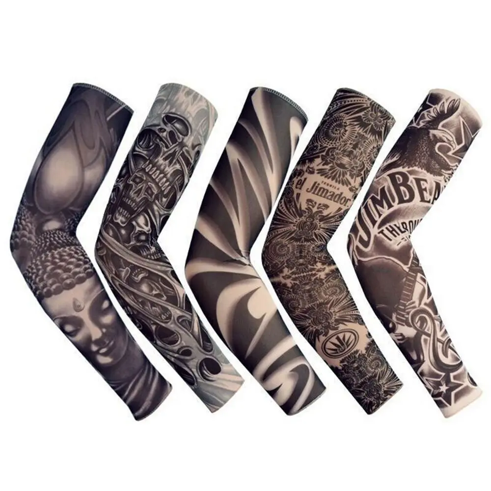 Tattoo Arm Sleeve, 5 Counts/set, 10 Counts/set Sun Protection Arm Sleeve, Temporary Arm Tattoo Sleeve for Riding Fishing Driving, UV Arm Sleeves, Sports & Outdoor Accessories