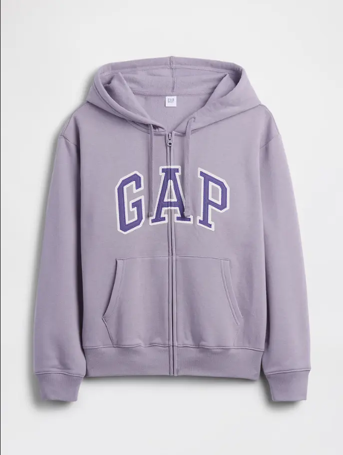 Women's Gap Logo Zip Hoodie - Dusty Purple Mauve
