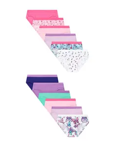 Hanes Toddler Girls' Underwear Hipsters Pack, 12-Pack, Cotton Blend