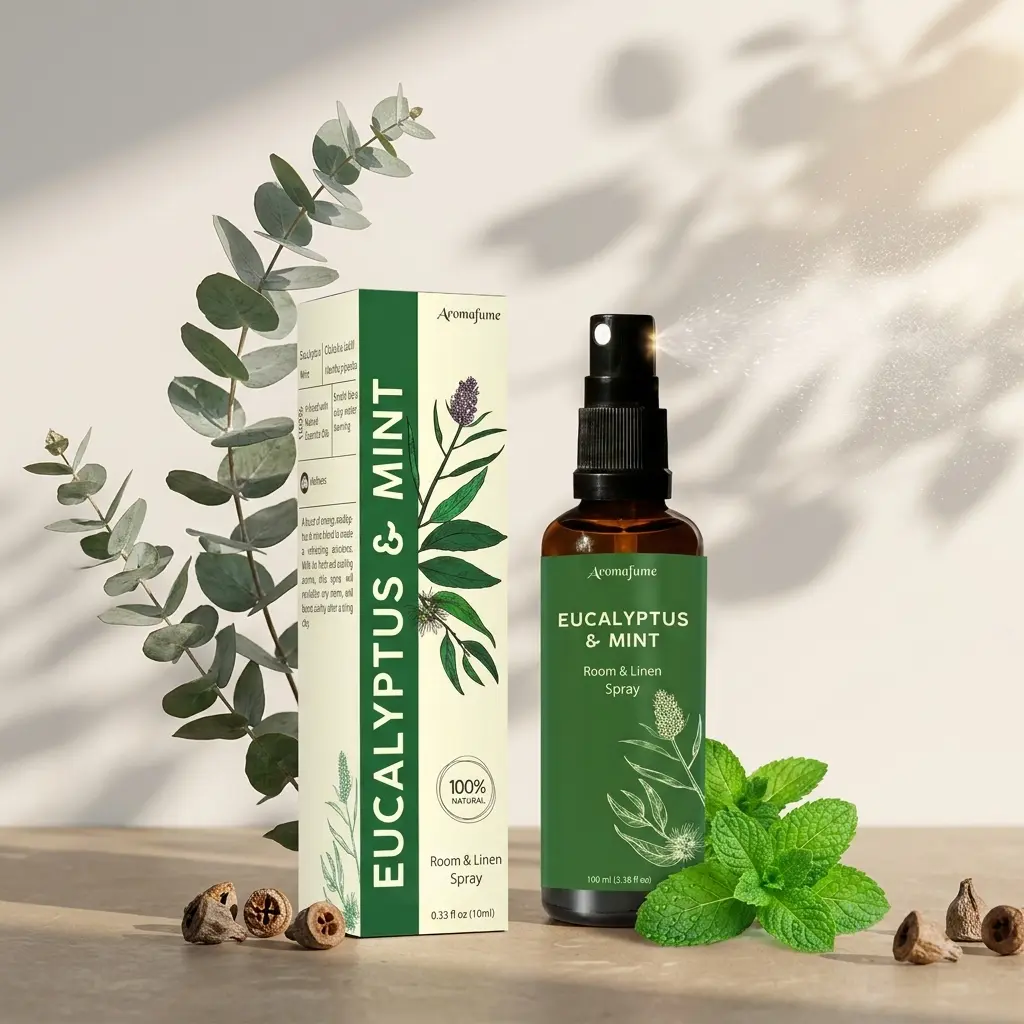 Eucalyptus & Mint Room, Linen & Pillow Spray by Aromafume | 100ml/3.38fl oz | Aromatherapy | Mist for Bedding, Fabrics