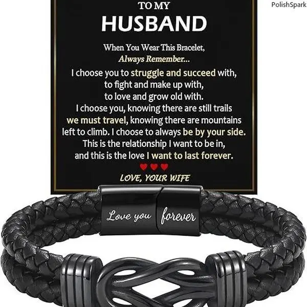 Infinity Knot Braided Leather Bracelet, Personalized To My Husband/Dad/Son/Grandson Love You Forever Bracelet, Meaningful Anniversary Birthday Christmas Gift For Men summervibes,summerwins
