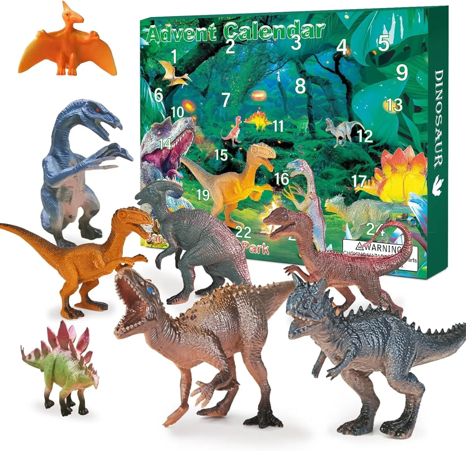 Christmas Advent Calendar 2026 Realistic Dinosaur Figurine Décor Xmas 24 Days Countdown Calendar Christmas Gift For Boys and Girls