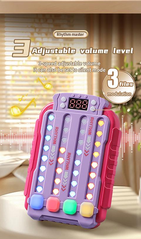 Rhythm Flick Reaction Game -LED Musical Handheld Fidget Toy for Speed & Reflex Training, Focus & Concentration Boost, Hand-Eye Coordination, Fun Memory Challenge, Kids & Adults, Portable Anxiety Relief Toy, Perfect Gift for Boys, Girls, Teens, and Adults