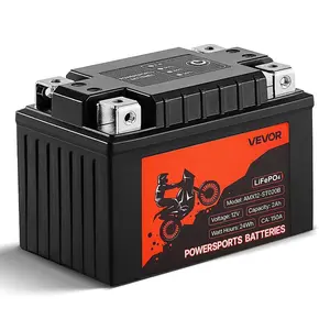 fathersdaygift VEVOR Motorcycle Battery, 12 Volt 2Ah, LiFePO4 Lithium Pre-Charged Powersports Battery, Maintenance Free High Performance, Compatible with ATV, Motorcycle, Jet Skis, Scooter, UTV, and More