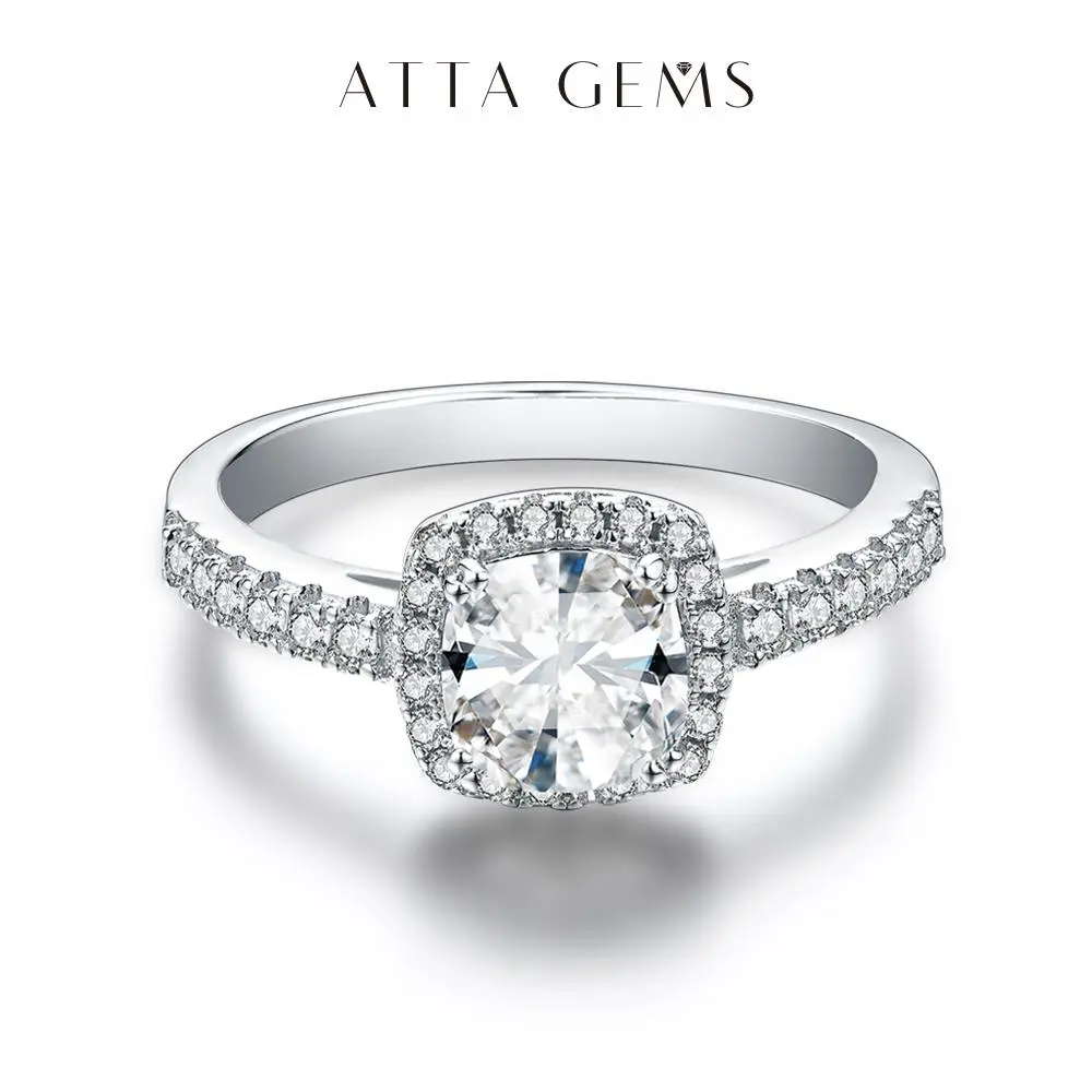 Women's 1.5ct Cushion Cut Synthetic Moissanite Statement Ring, Chic Elegant Artificial Gemstone Ring, Fine Jewelry Wedding Band, Birthday Gift R047, Wedding Bands, Chic Artificial Gemstone Rings