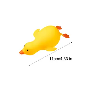 Explorinox Small Size（4.33in）Yellow Duck Squeeze Toy Stretchy Stress Relief Duck Sensory Toy Slow Rising Animal Shape Fidget Toy Decompression Stress Ball