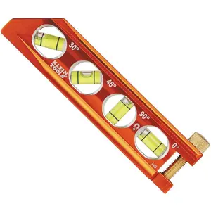 Level, 6-Inch Magnetic Torpedo and Conduit Level with 0/30/45/90 Degree Vials, V-Groove and Magnet Track, High Visibility Orange