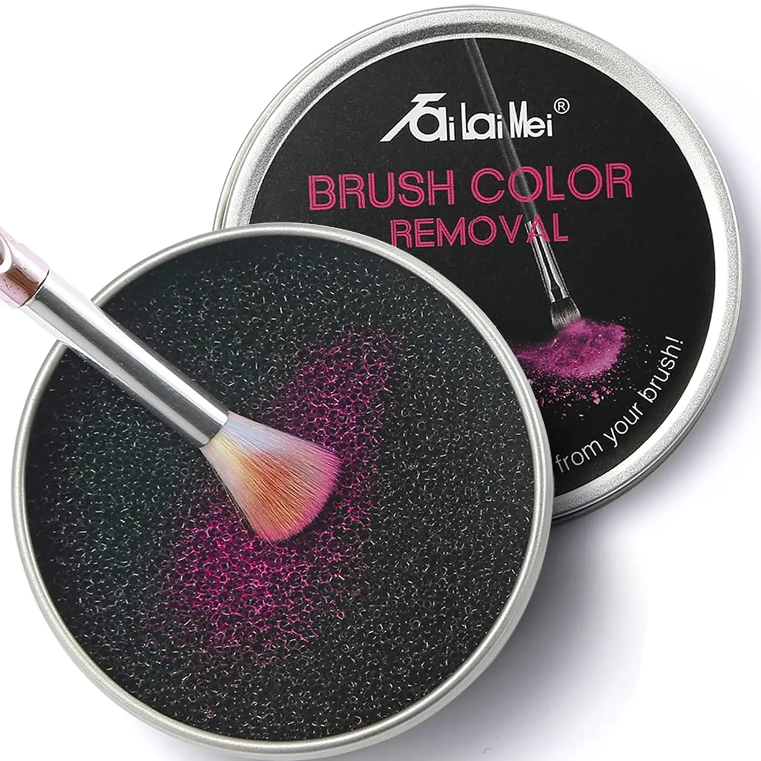 2 Pack Color Removal Cleaner Sponge for Quick and Easy Makeup Brush and Powder Cleaning Durable Silicone