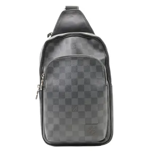 Pre-owned Louis Vuitton Canvas Backpacks Avenue Sling Damier Graphite Backpack Bag Black