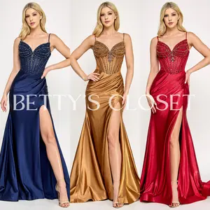 Elizabeth Embellished Satin Gown