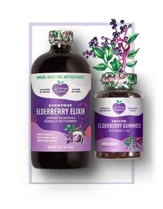 Daily Defense Set – Elderberry Elixir (16oz) & Elderberry Gummies (60ct) with Vitamin C & Zinc - Immune Support - Natural Wellness & Health Booster