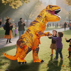 Hot Selling Velociraptor Inflatable Costume, No Battery Required, Youth Adult Size Fits 155-190cm, Includes Fan & Box, Perfect for Halloween Cosplay, Dinosaur Costume Inflatable