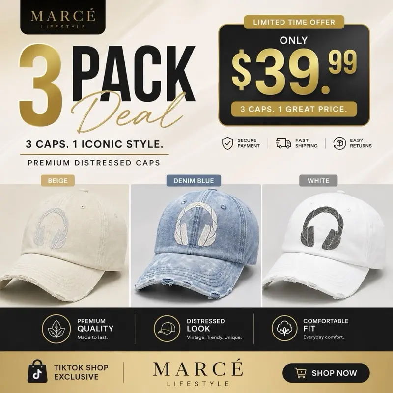 Pack of 3 caps