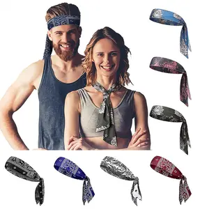 5 pieces in mixed colors Unisex Men Women Sports Sweatband Headband Printed Tennis Headwrap Sweat-absorbing Gym Running Yoga Hair Bands Sports Headband