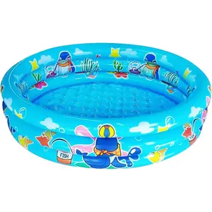 3 Rings Kiddie Pool for Toddler, 48"X12",Kids Swimming Pool, Inflatable Baby Ball Pit Pool, Small Infant Pool (Blue)