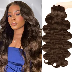 Brazilian Chocolate Brown Body Wave Hair Weave Bundles 14-24 Inches Color 4 Virgin Human Hair Bundles Brown Body Wave Bundles 100g/PC