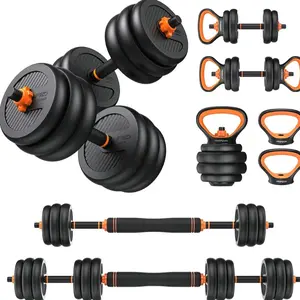 FEIERDUN Adjustable Dumbbells, 20/50/70lbs Free Weight Set with Connector, 4 in1 Dumbbells Set Used as Barbell, Kettlebells, Push up Stand, Fitness Exercises for Home Gym Suitable