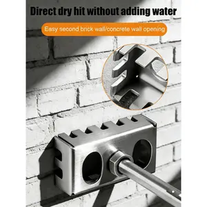 Electrician Square Hole Punch Tool, Quick Cutting Slot Punch for Electrical Box, Round Shank Metal Wall Socket Hole Cutter, Fast Knockout Tool for Electric Installation