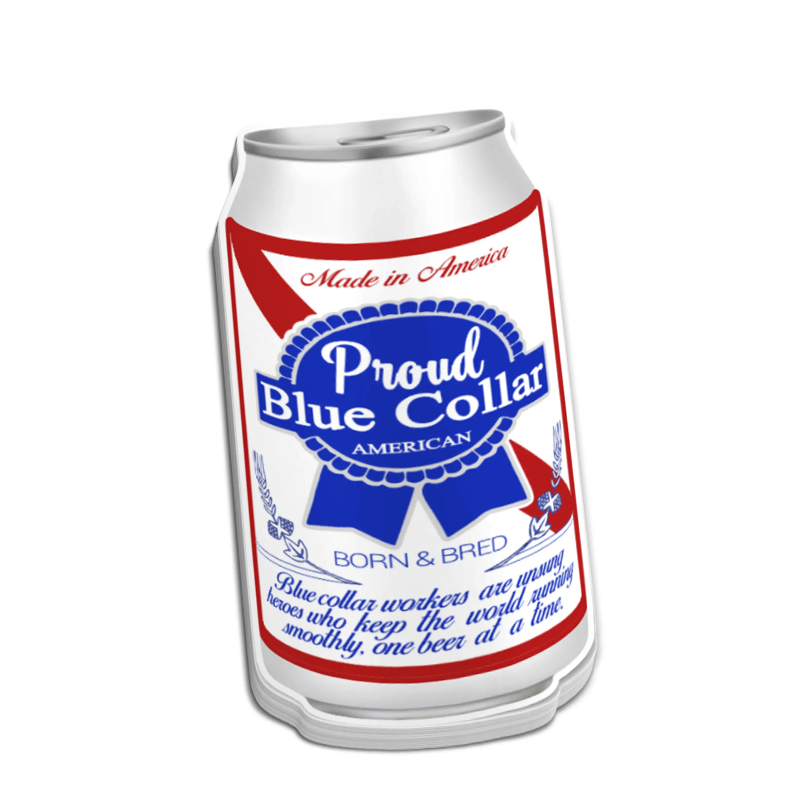 Proud Blue Collar Sticker - Hard Hat Stickers, Tradesman Sticker, Cooler, Toolbox Sticker, Laptop, Decal Matte Vinyl