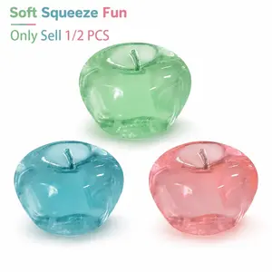 1/2 PCS Fruit Apple Squishy Toy, Apple Squishies, Soft Q-Press Fidget Toy, Realistic Squeeze Luck Apples Rebounding Stress Ball, Kids Anxiety Relief Sensory Toy, Party Gift, Birthday Gift, Decompression Squeeze