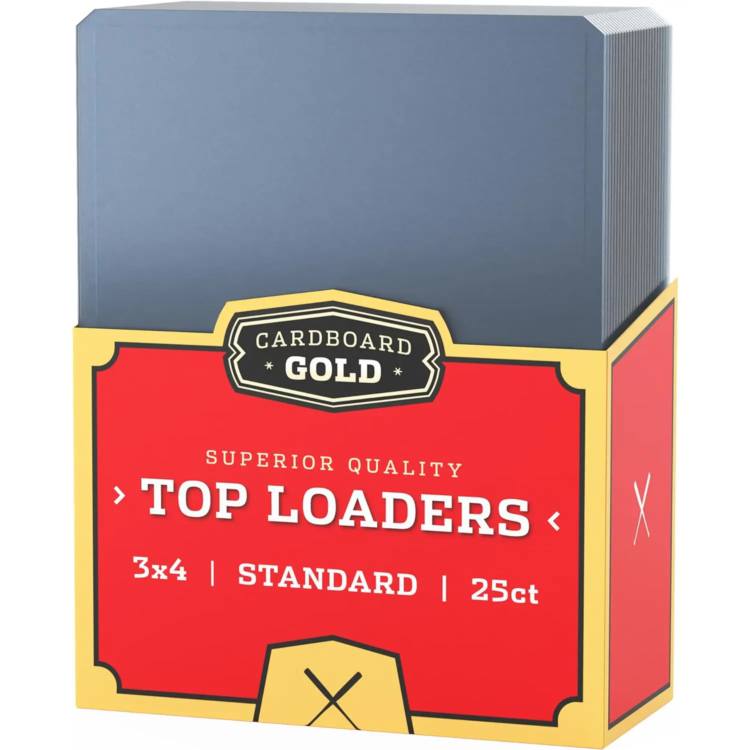 Cardboard Gold 35pt Top Loaders for Cards 25 Count - 3x4 Inch Trading Card Protection, Superior Quality