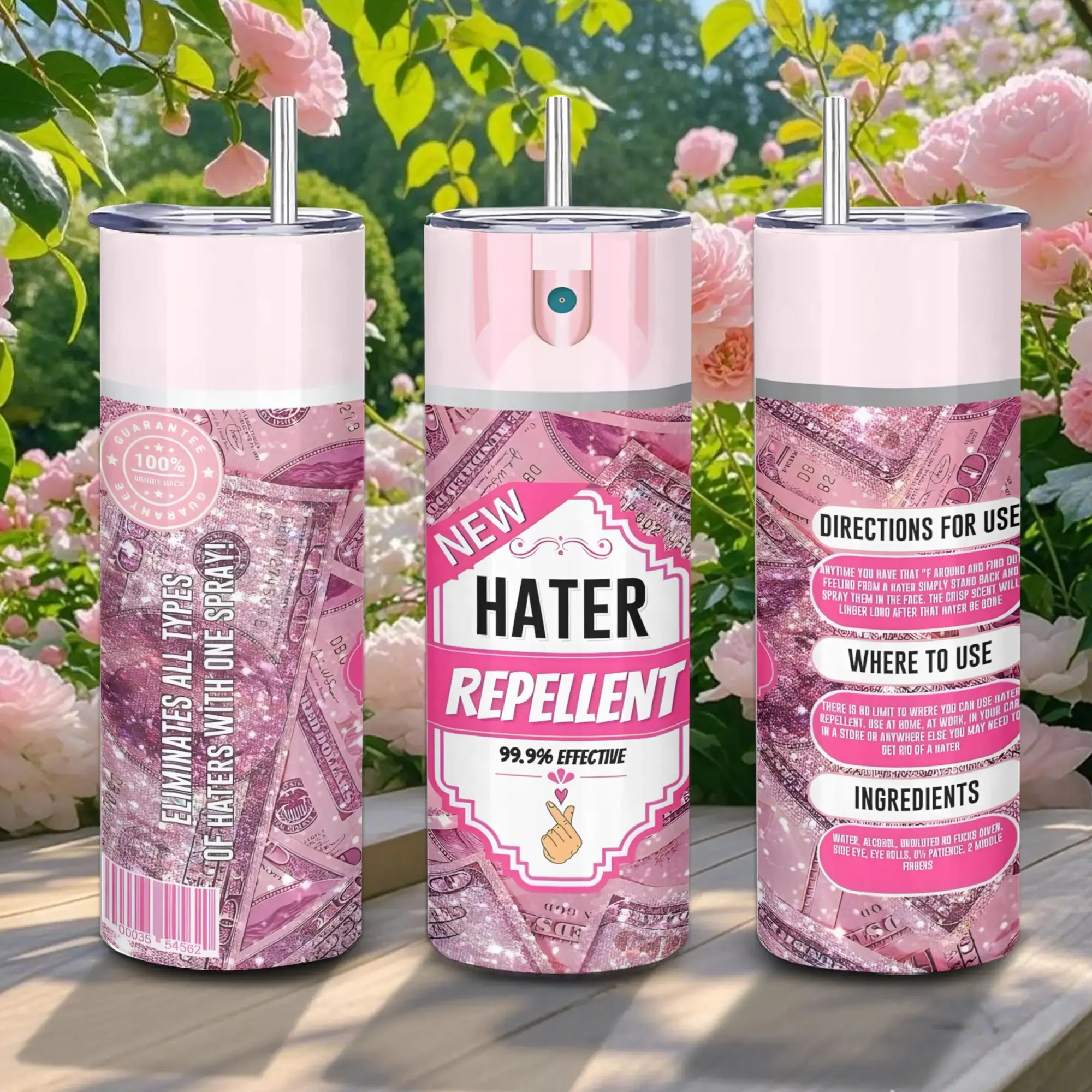 20oz Stainless Steel Tumbler, 1 Count Hater Repellant Spray Pattern Insulated Water Bottle, Stainless Steel Thermos, Stainless Steel Flask, Drinking Cup for Home Office School, Boyfriend Gift, Drinkware, Summer Cool Bottle