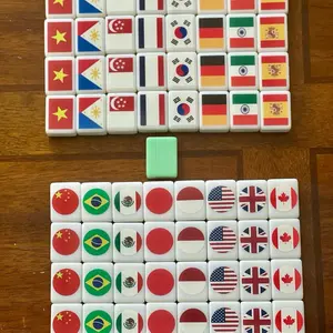 Friendly game set 65 tiles 36mm*28mm*18mm  White/Green