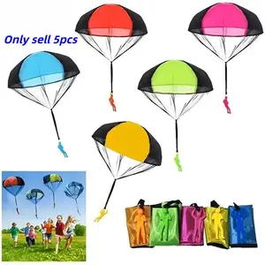 5-Pack Mini Parachute Toys, Multi-Color Plastic Umbrellas, Portable Aerobic Games, Outdoor Team Building, Full Body Exercise Gear