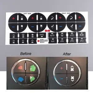 AC Dash Button Repair Sticker for 07-14 GMC Avalanche Silverado Tahoe Sierra, Adhesive Replacement for Ruined Faded Auto Climate Control Decal, Car Interior Decor, Car Accessories, Sticker for Cars