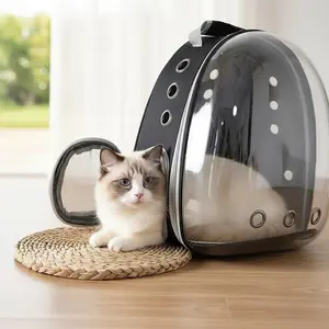 A Pet Backpack Designed Like a Space Capsule - a Breathable, Transparent Travel Carrier Suitable for Cats And Small Dogs, Featuring a Zipper, Portable for Outdoor Adventures, a Pet Transport Box, Modern Pet Accessory, with a Secure Zipper Closure