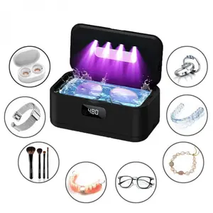 Ultrasonic Jewelry Cleaner 50Khz 24oz 304 Stainless Steel Tank Digital Timer 5 Modes for Jewelry Eyeglasses Rings Watch Strap Dentures Gift Efficient Deep Cleaning