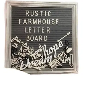 Rustic Farmhouse Letter Board Gray Felt 10x10 with 500+ Letters & Numbers for Wall Display & Education, events , home decor, etc .