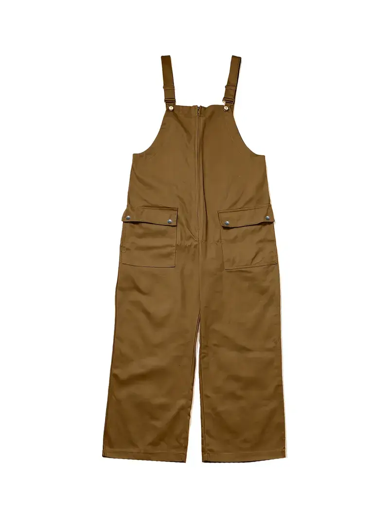 Men's retro bib pants, loose straight leg, farm work, mountain hiking, etc., anti-fabric fabrics cope with complex environments Menswear Plain Menswear Overall Casual Classic Casual Classic Outdoor Small Strap Suit Beige Formal Black Sleeveless White