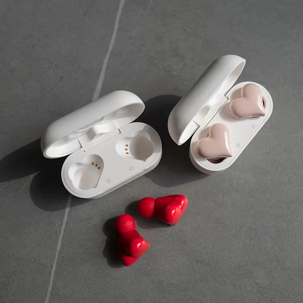 Heartbuds Bluetooth-compatible Earphones, Earbud, In Ear Earbuds, Heart Shaped Earphone, Advanced In-Ear Design, Simple Heart True Wireless Headphones, High-Quality Sound, Perfect for Daily Use