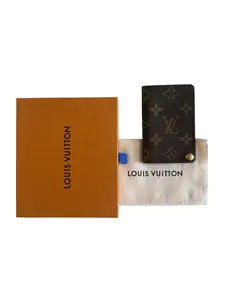 Pre-owned Louis Vuitton Leather Small Leather Goods Monogram Card and Photo Holder with Box and Dustbag