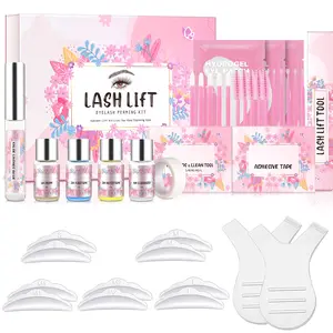 ALIVER Lash Lift Kit - 5 Sets At Home Eyelash Perm Kit with Upgraded Glue, Eyelash Lift Kit, DIY Lash Perm Easy for Beginner & Professional, Semi Permanent Perming Wave Suitable For Salon & Home