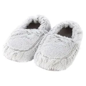 Warmies Soft Fur Microwavable Marshmallow Slipper Shoe, Gray Footwear - US Size 6-10, Women, Slide, Weight